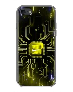 Чехол для iPhone 7 с картинкой «Nike — золотая искра»