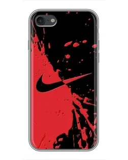 Чехол для iPhone 7 с картинкой «Красные брызги Nike» Чехол для iPhone 7 с картинкой «Красные брызги Nike»