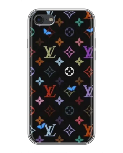 Чехол для iPhone 7 с картинкой «Цветная монограмма LV»