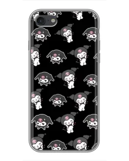 Чехол для iPhone 7 с картинкой «Черный паттерн Kuromi»