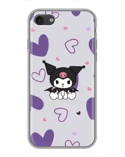 Чехол для iPhone 7 с картинкой «Kuromi и лавандовые сердца»