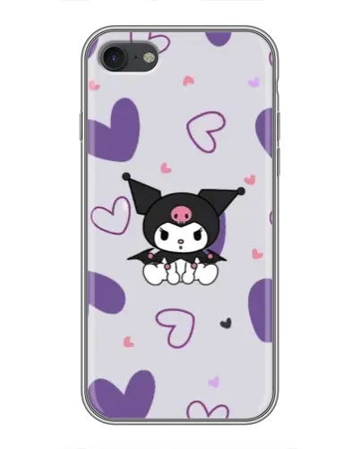 Чехол для iPhone 7 с картинкой «Kuromi и лавандовые сердца»