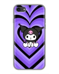 Чехол для iPhone 7 с картинкой «Kuromi и фиолетовые сердца»