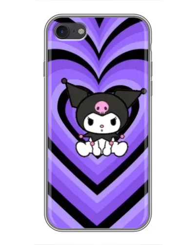 Чехол для iPhone 7 с картинкой «Kuromi и фиолетовые сердца»