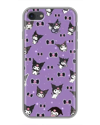 Чехол для iPhone 7 с картинкой «Kuromi — паттерн»