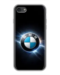 Чехол для iPhone 7 с картинкой «BMW — неоновое сияние»