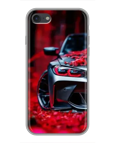 Чехол для iPhone 7 с картинкой «Спортивная BMW и цветы»