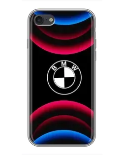 Чехол для iPhone 7 с картинкой «Логотип BMW и неоновые дуги»