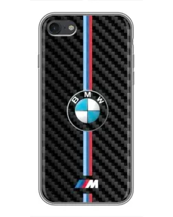 Чехол для iPhone 7 с картинкой «Эмблема BMW и карбон»