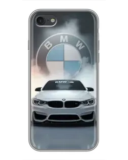 Чехол для iPhone 7 с картинкой «BMW в белом дыму»