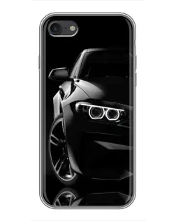 Чехол для iPhone 7 с картинкой «Черная BMW — профиль»