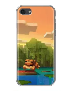 Чохол для iPhone 7 з картинкою «Майнкрафт захід сонця»