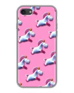 Чехол для iPhone 7 с картинкой «Единороги на розовом»