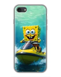 Чехол для iPhone 7 с картинкой «Спанч Боб на гидроцикле»