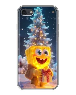 Чехол для iPhone 7 с картинкой «Рождественский Спанч Боб»