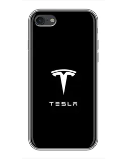 Чехол для iPhone 7 с картинкой «Tesla White Logo»