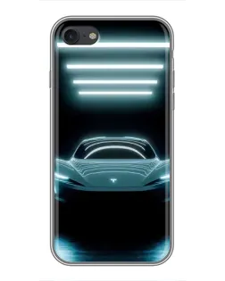 Чехол для iPhone 7 с картинкой «Tesla в неоне»