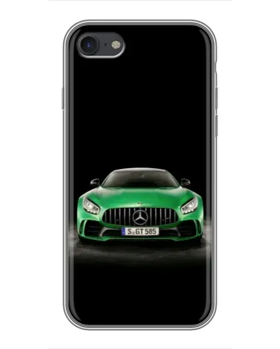 Чехол для iPhone 7 с картинкой «Mercedes — неоновый лого»