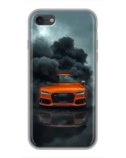Чехол для iPhone 7 с картинкой «Audi в облаках дыма»