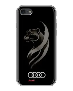 Чехол для iPhone 7 с картинкой «Графика — пантера и Audi»
