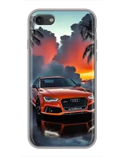 Чехол для iPhone 7 с картинкой «Audi — закат»