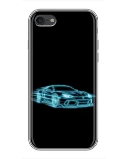Чехол для iPhone 7 с картинкой «Неоновый контур Lamborghini»