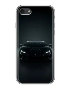 Чехол для iPhone 7 с картинкой «Черный Lamborghini Aventador»