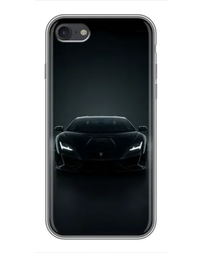Чехол для iPhone 7 с картинкой «Черный Lamborghini Aventador»
