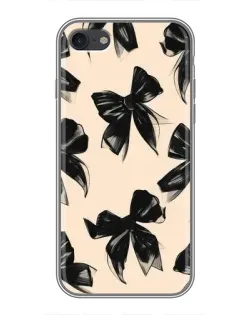 Чехол для iPhone 7 с картинкой «Паттерн черные банты»