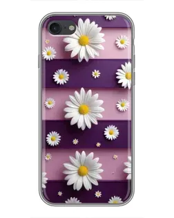 Чехол для iPhone 7 с картинкой «Ромашки на фиолетовом»