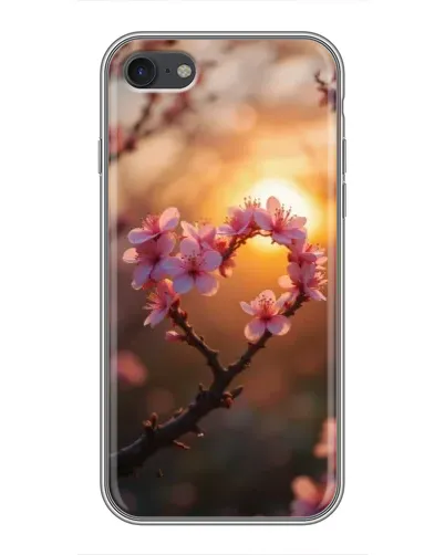 Чехол для iPhone 7 с картинкой «Розовый цвет сердце на фоне заката» Чехол для iPhone 7 с картинкой «Розовый цвет сердце на фоне заката»