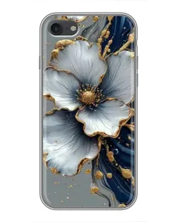 Чехол для iPhone 7 с картинкой «Белый цветок и золотой флюид»