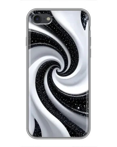Чехол для iPhone 7 с картинкой «Черно-белая спираль»