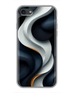 Чехол для iPhone 7 с картинкой «Объемные черно-белые ленты»