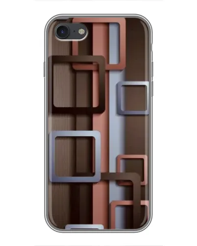 Чехол для iPhone 7 с картинкой «Коричневые объемные квадраты»