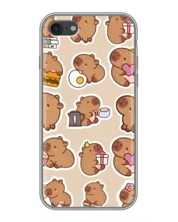 Чехол для iPhone 7 с картинкой «Капибары паттерн»