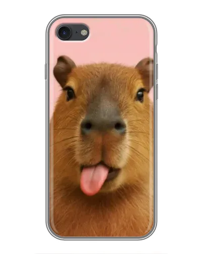 Чехол для iPhone 7 с картинкой «Капибара с языком»