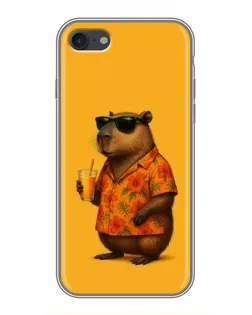 Чехол для iPhone 7 с картинкой «Капибара на отдыхе»
