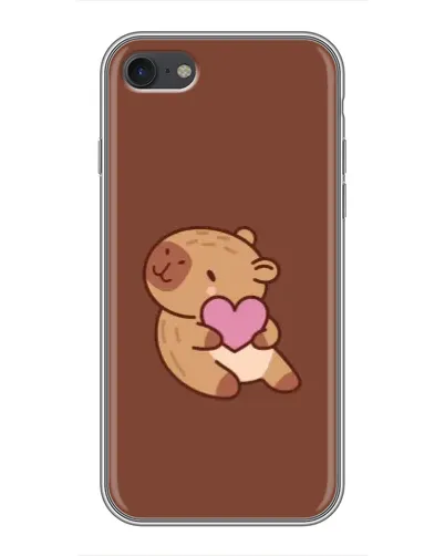 Чехол для iPhone 7 с картинкой «Капибара с сердцем»