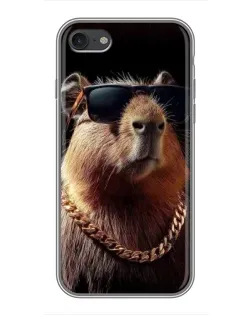 Чехол для iPhone 7 с картинкой «Капибара золотая цепь»