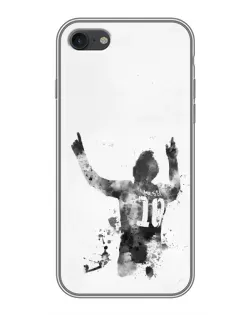 Чохол для iPhone 7 з картинкою «Чорно-білий силует Мессі»