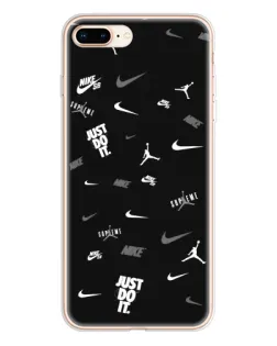 Чехол для iPhone 8 Plus с картинкой «Nike Black Pattern»