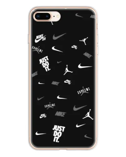Чехол для iPhone 8 Plus с картинкой «Nike Black Pattern»