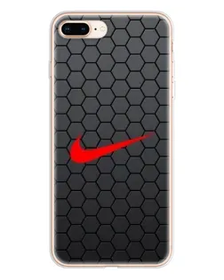 Чехол для iPhone 8 Plus с картинкой «Nike — карбоновая сетка»