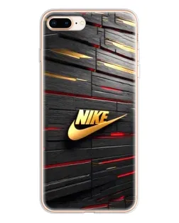 Чехол для iPhone 8 Plus с картинкой «Золотой Nike на металле»