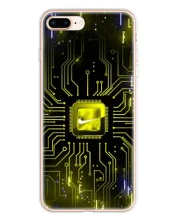 Чехол для iPhone 8 Plus с картинкой «Nike — золотая искра»