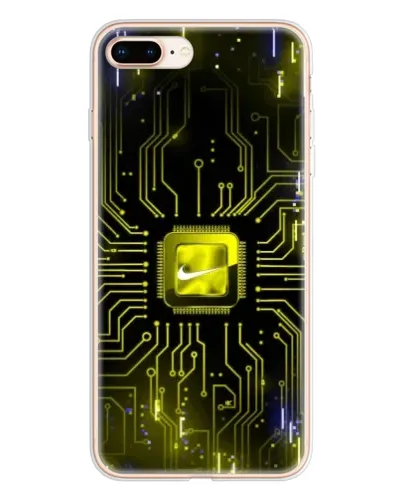 Чехол для iPhone 8 Plus с картинкой «Nike — золотая искра»