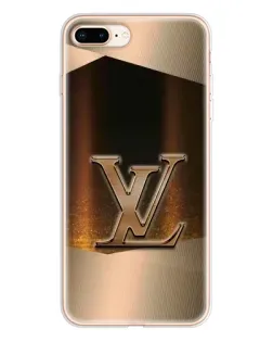 Чехол для iPhone 8 Plus с картинкой «LV — золотое сияние»