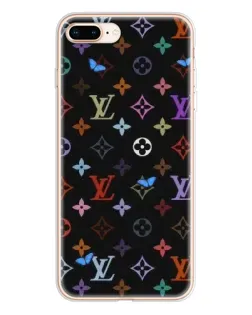 Чехол для iPhone 8 Plus с картинкой «Цветная монограмма LV»