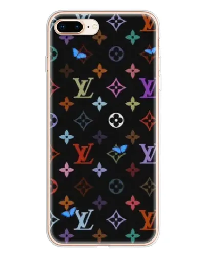 Чехол для iPhone 8 Plus с картинкой «Цветная монограмма LV»